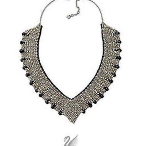 Authentic Swarovski Silver and deep blue princess Statement Necklace. Vintage